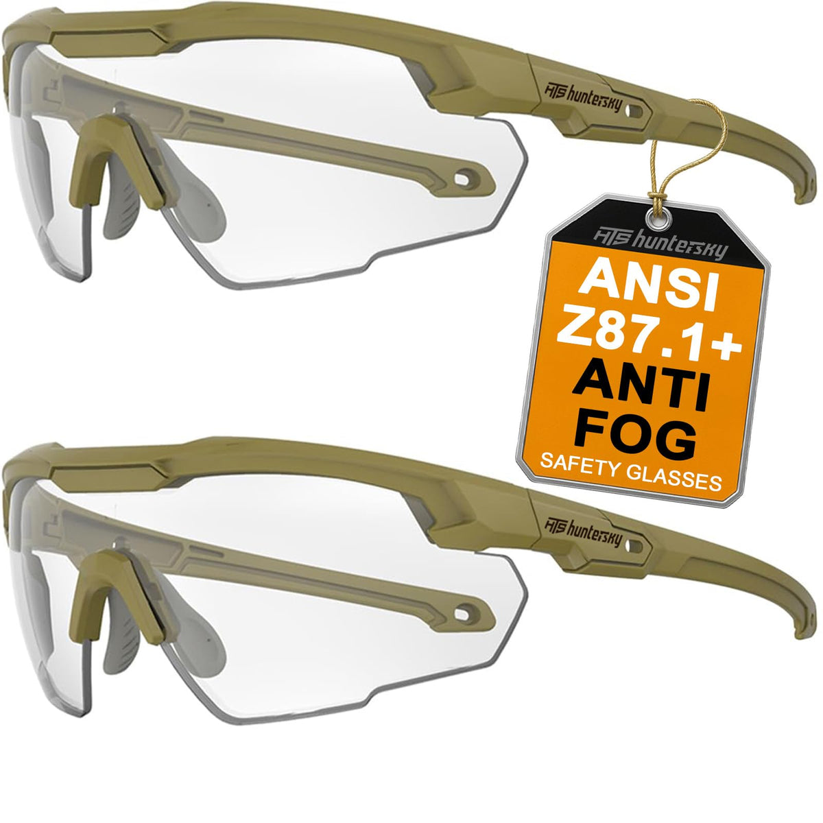 HTS HUNTERSKY Ballistic Shooting Glasses ANSI Z87+ Protective Eyewear