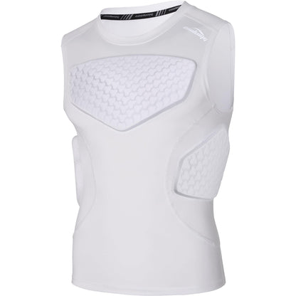 COOLOMG Adult Mens Padded Football Shirt Rib Chest Protector Undershirt