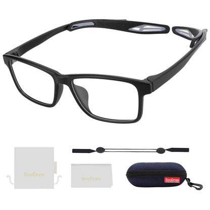 SooGree Sports Goggles Glasses Football Soccer Safety Glasses Goggles Adjustable Strap Interchangeable Temples for Men Youth