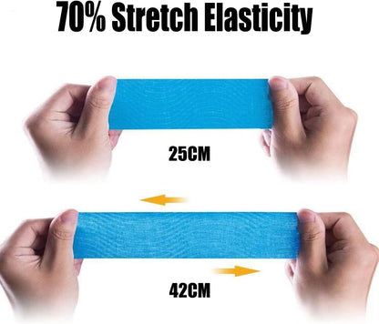 Kinesiology Tape Precut Strips Pro Athletic (3 Rolls,60 Strips) Original Cotton Waterproof Breathable Latex Free Tape for Muscle Pain Relief and Joint Support Elastic Sports Activities Tapes (Mix)