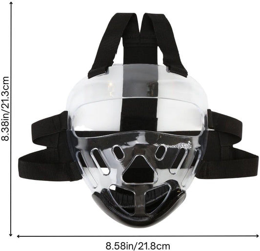 Taekwondo Sparring Mask, Face Shield Face Protection Cover, Transparent Protective Thickening Head Gear, Detachable Removable Headgear Figh Helmet for Fighting Sports Karate Kickboxing Boxing