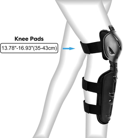 Webetop 4pcs Knee Shin Guards Elbow Guards Adult Dirt Bike Protective Gear for Men Adjustable Elbow and Knee Pads Motocross Mountain Bike Motorcycle
