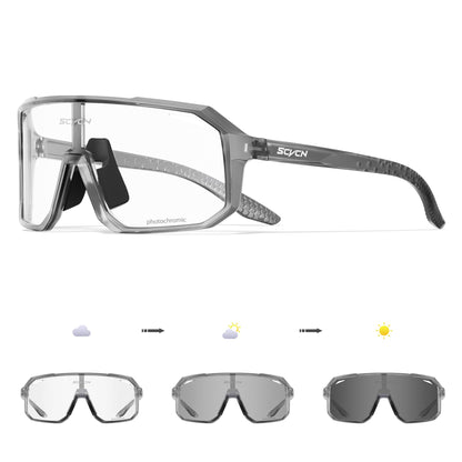 SCVCN Photochromic Cycling Glasses Sport Sunglasses Clear MTB BMX Men Women Running Driving S62