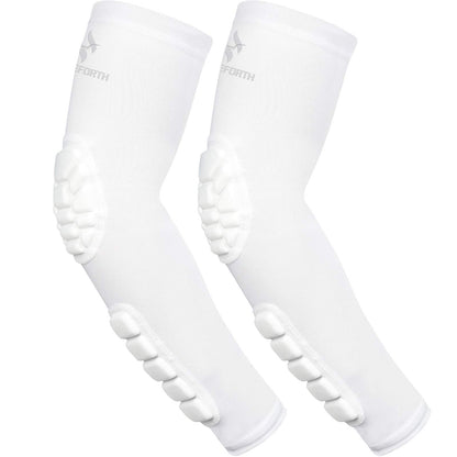 2PCS Padded Elbow Forearm Sleeves Compression Arm Protective Support