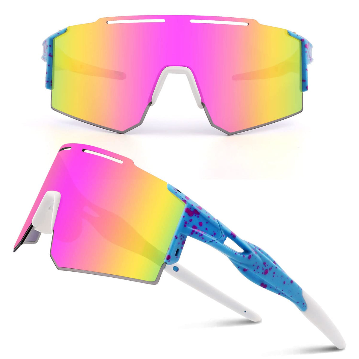 Ukoly Sport Sunglasses for Men and Women,HD PC Lens UV400 Protection