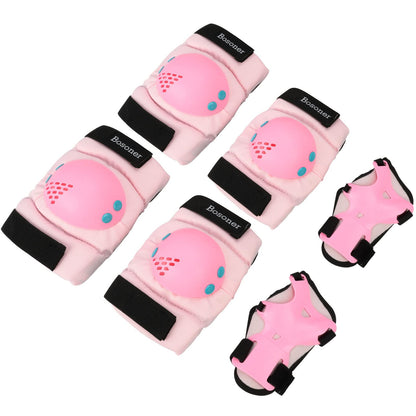 BOSONER Kids/Youth Knee Pads Elbow Pads Wrist Guards Set for 3-15 Years, Child Protective Gear Set for Roller Skates, Cycling, BMX Bike, Skateboard, Inline Skating, Scooter Riding Sports…