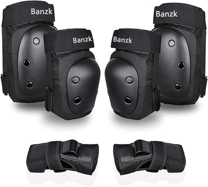 Adult Knee Pads Elbow Pads Wrist Guards for Adult Kids 6 in 1 Protective Gear Set for Skateboarding Biking Roller Skating Cycling Outdoor Sports