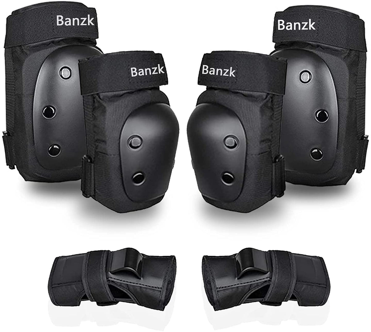 Adult Knee Pads Elbow Pads Wrist Guards for Adult Kids 6 in 1 Protective Gear Set for Skateboarding Biking Roller Skating Cycling Outdoor Sports