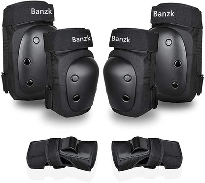 Adult Knee Pads Elbow Pads Wrist Guards for Adult Kids 6 in 1 Protective Gear Set for Skateboarding Biking Roller Skating Cycling Outdoor Sports