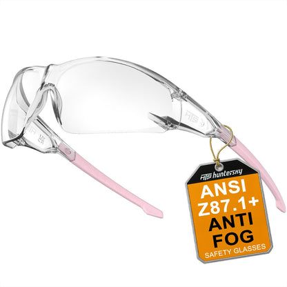 HTS HUNTERSKY ANSI Z87.1 Anti-Fog Clear Safety Glasses Pickleball Youth Baseball Lab Chemistry Goggles Scratch Resistant