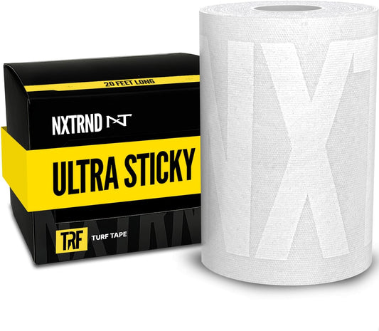 Nxtrnd TRF Turf Tape Football, Extra Wide Kinesiology Tape, Protects from Turf Burn (White)