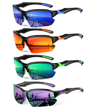 Sports Polarized Sunglasses for Men Cycling Running Fishing UV Protection Sun Glasses Lightweight Half Frame Goggles