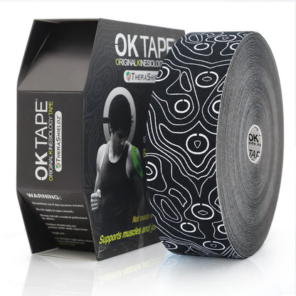 (2in X 103 Feet) OK TAPE PRO Bulk Kinesiology Tape, Original Elastic Latex Free Kinesiology Therapeutic Tape, Free Cut Printed