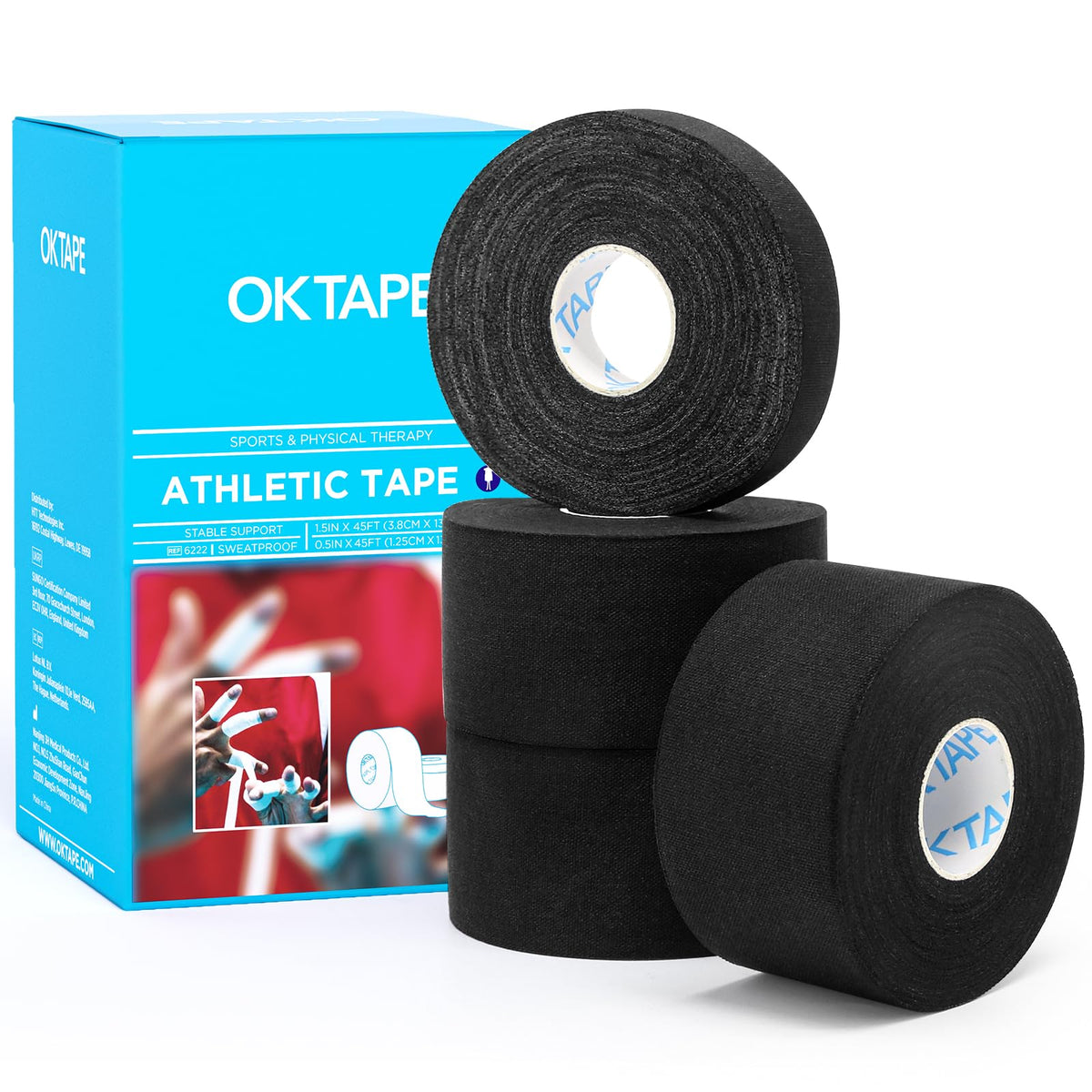 OK TAPE Athletic Sports Tape 4 Packs 45ft Per Roll Pink Strong Adhesion