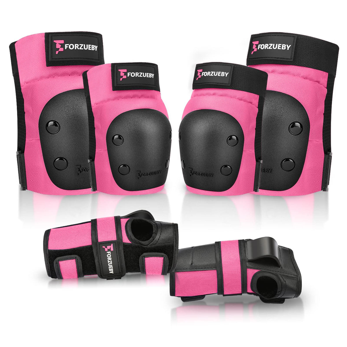 Adult&Kids Knee Pads Elbow Pads Wrist Guards 6 in 1 Protective Gear Set