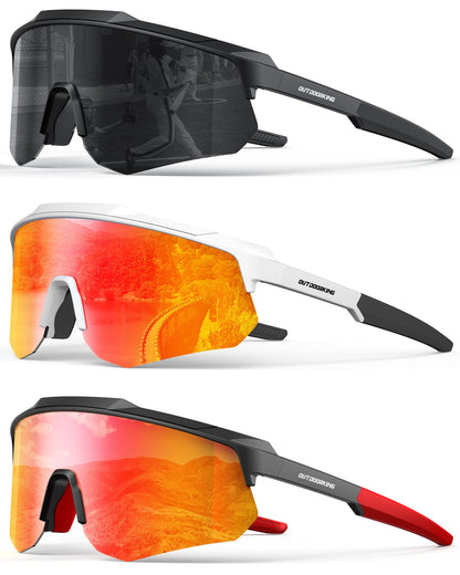 Polarized Sports Sunglasses for Men Women, UV400 One-Piece Lens Sport Shades for Baseball, Running, Cycling, Fishing
