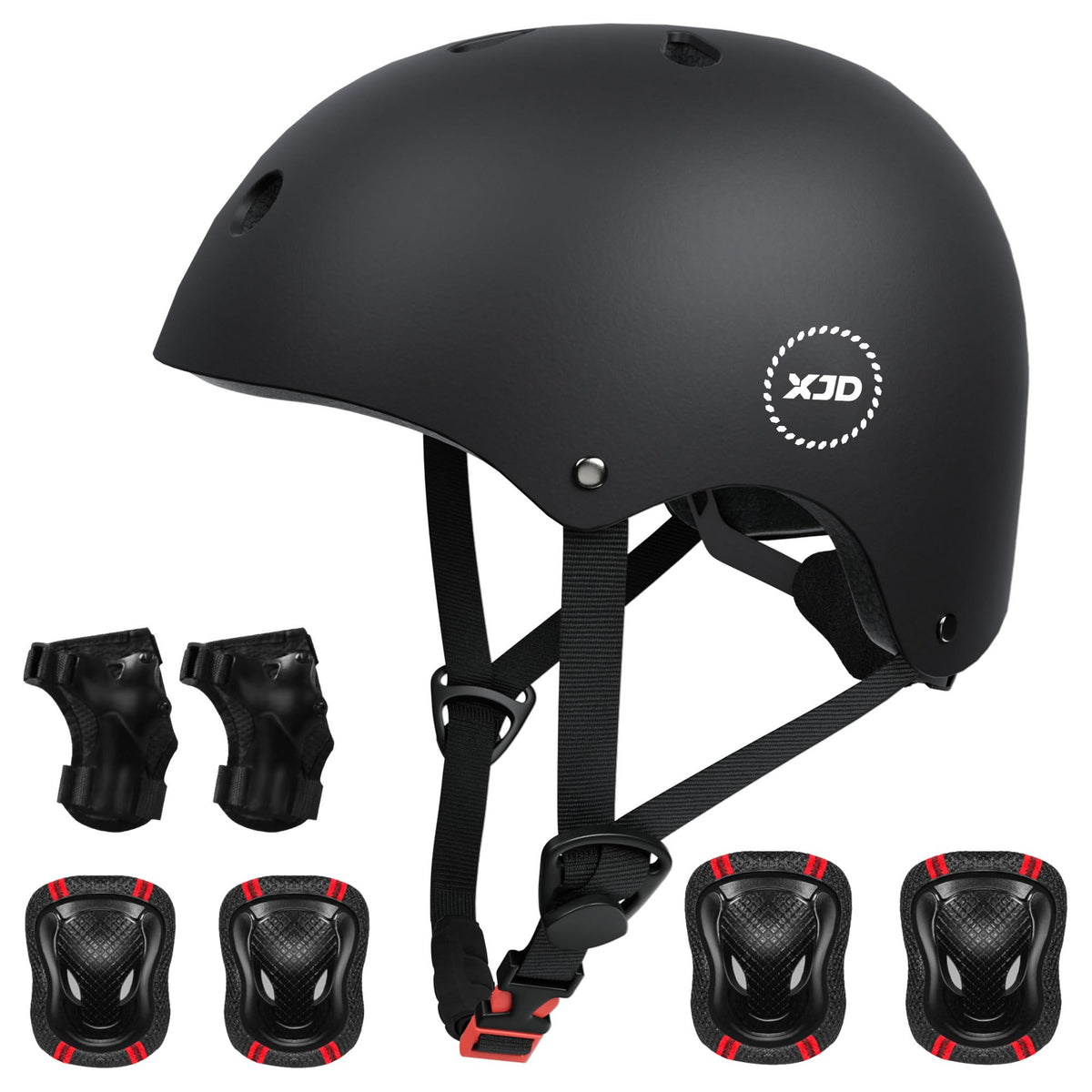 XJD Kids Bike Helmet Set for 3-5-8-14 Years, Knee Elbow Pads Wrist Guards