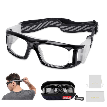 SooGree Sport Glasses Goggles Basketball Soccer Sports Protective Eyewear Goggles-Replaceable Prescription Lens