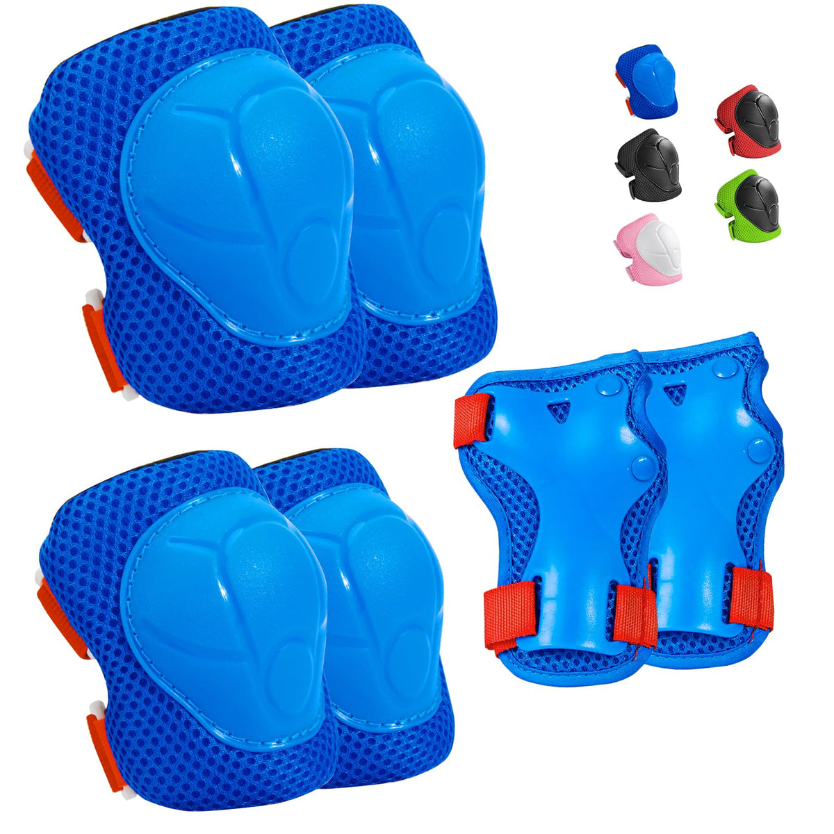Wemfg Kids Protective Gear Set Knee Pads for Kids 3-14 Years Toddler Knee and Elbow Pads with Wrist Guards 3 in 1 for Skating Cycling Bike Rollerblading Scooter