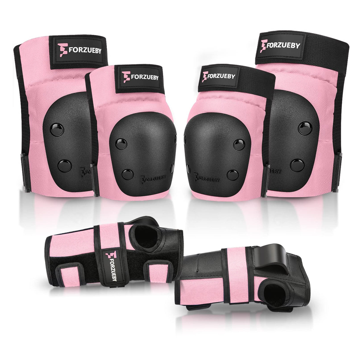 Adult&Kids Knee Pads Elbow Pads Wrist Guards 6 in 1 Protective Gear Set