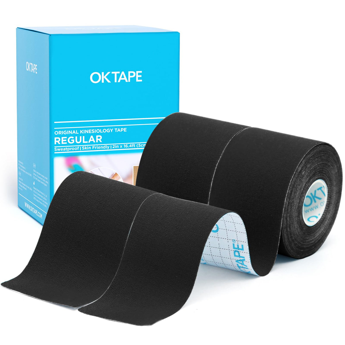OK TAPE Kinesiology Tape (3 Pack) Latex Free Cotton Uncut 2in x 16.4ft