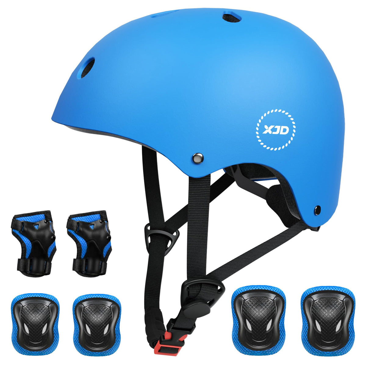 XJD Kids Bike Helmet Set for 3-5-8-14 Years, Knee Elbow Pads Wrist Guards