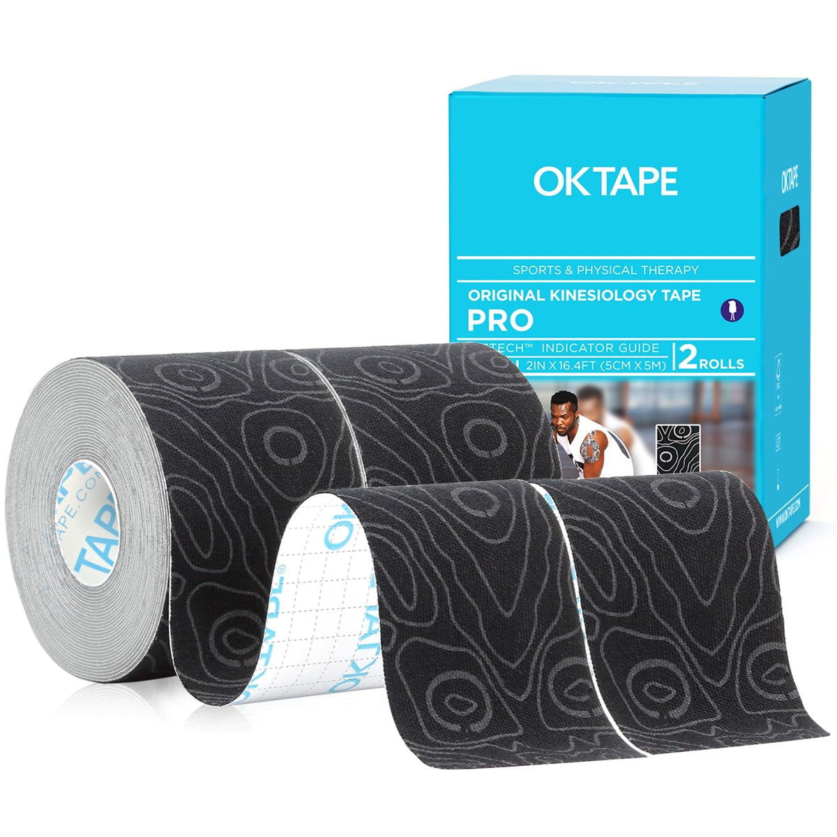 OK TAPE PRO Kinesiology Tape Uncut Roll Bulk, Elastic Physical Therapy Tape