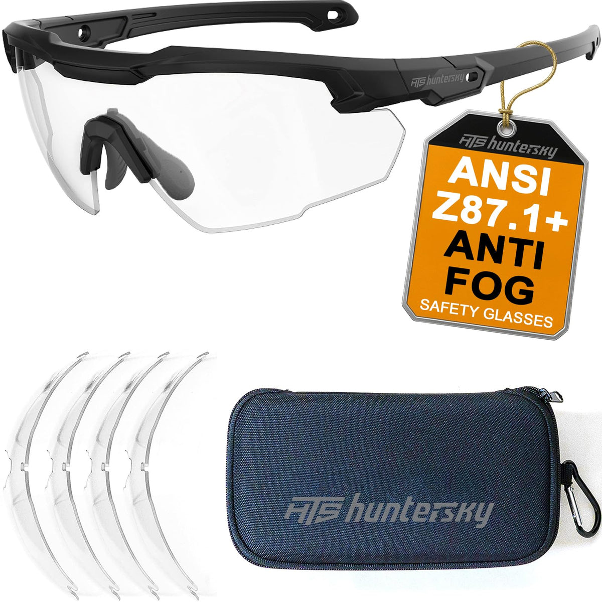 HTS HUNTERSKY Ballistic Shooting Glasses ANSI Z87+ Protective Eyewear