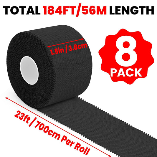 NUITPY 8 Pack Athletic Tape, Black Sports Tape