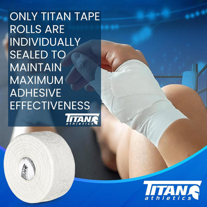 12 Pack White Athletic Tape (45ft Rolls) - Athletes Trainers Injuries & First Aid - Premium Medical Sports Tape - Wrap & Support Ankles & Wrists - Easy Tear Design with Zinc Oxide & No Sticky Residue