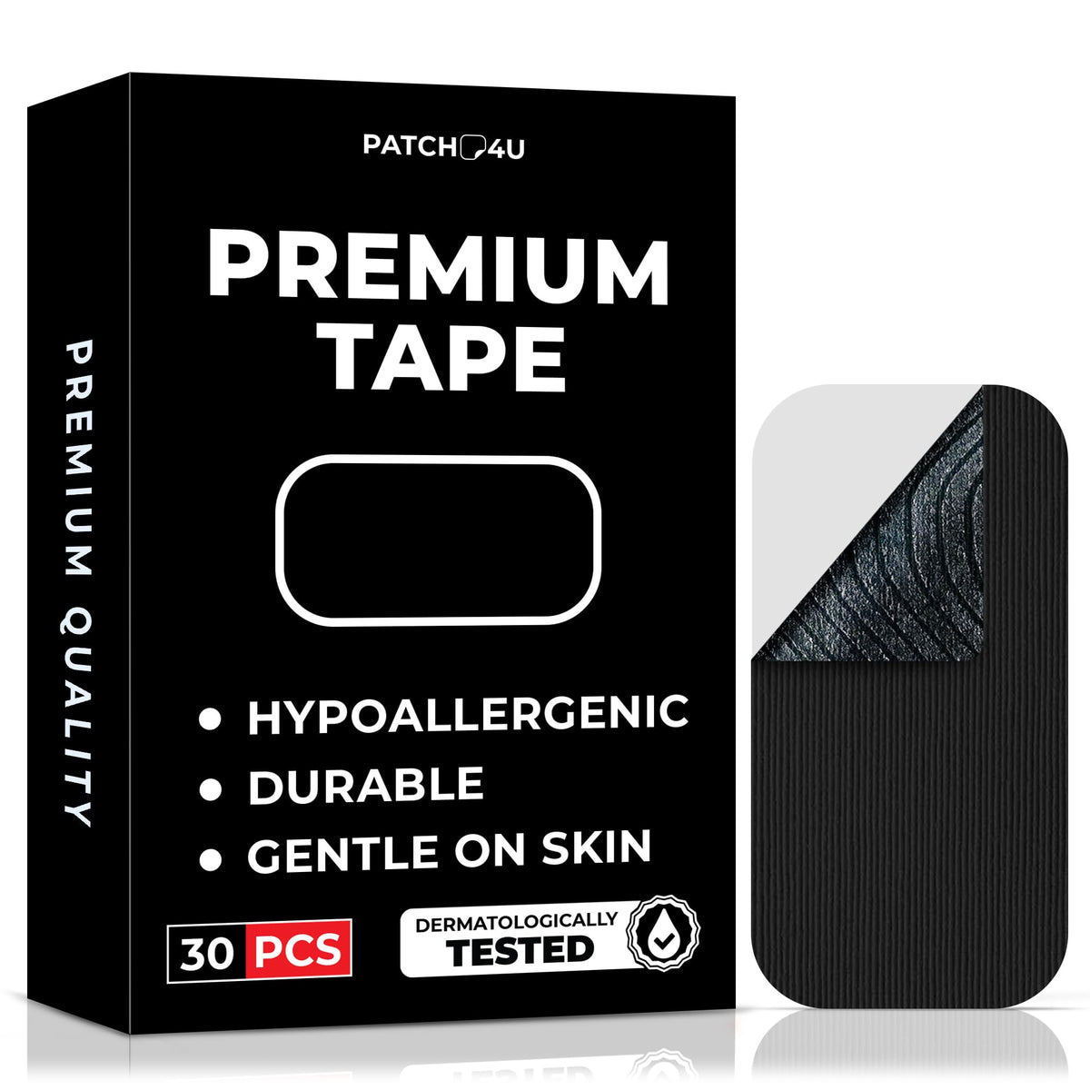 PATCH4U Premium Tape (30 Pack) - Pain Free Removal, Hypoallergenic
