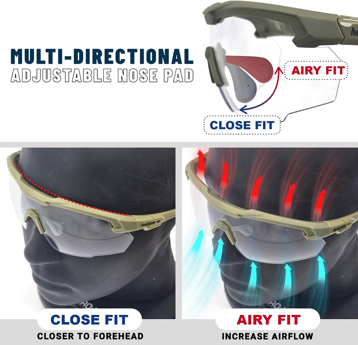HTS HUNTERSKY Ballistic Shooting Glasses ANSI Z87+ Protective Eyewear