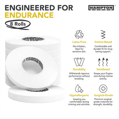 Hampton Adams Pro Finger Tape, Non Slip Grip for BJJ & Climbing