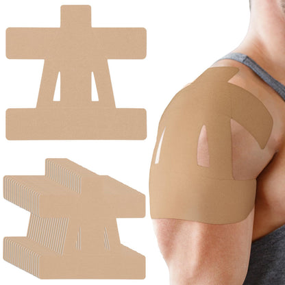 Precut Kinesiology Tape for Shoulder, 20 Count, Black