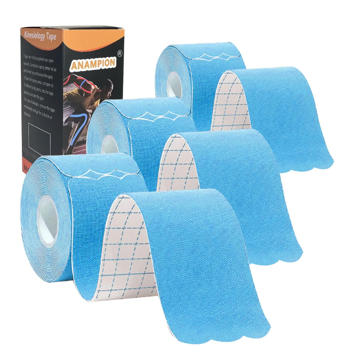Kinesiology Tape Precut Strips Pro Athletic (3 Rolls,60 Strips) Original Cotton Waterproof Breathable Latex Free Tape for Muscle Pain Relief and Joint Support Elastic Sports Activities Tapes (Mix)