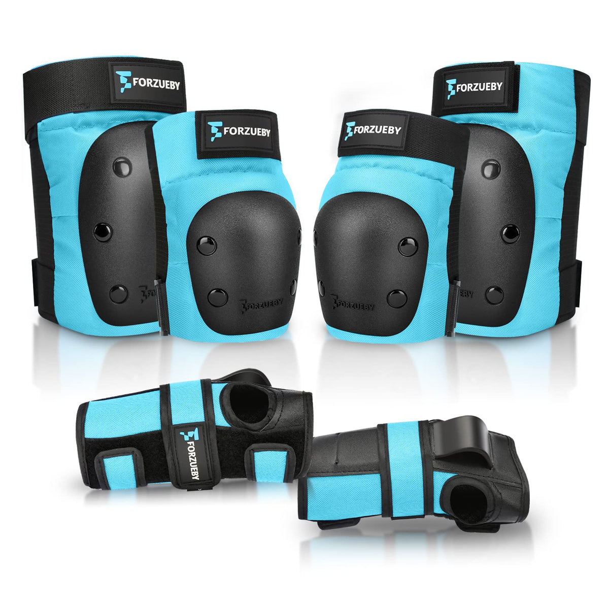 Adult&Kids Knee Pads Elbow Pads Wrist Guards 6 in 1 Protective Gear Set