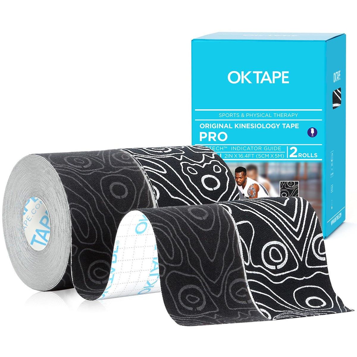 OK TAPE PRO Kinesiology Tape Uncut Roll Bulk, Elastic Physical Therapy Tape