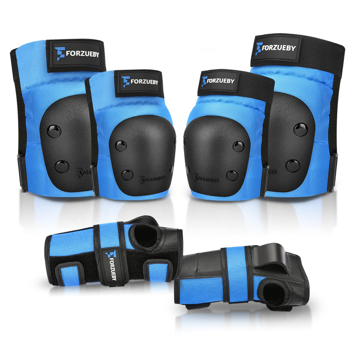 Adult&Kids Knee Pads Elbow Pads Wrist Guards 6 in 1 Protective Gear Set