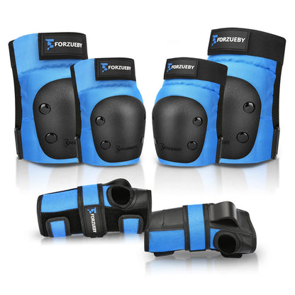 Adult&Kids Knee Pads Elbow Pads Wrist Guards 6 in 1 Protective Gear Set