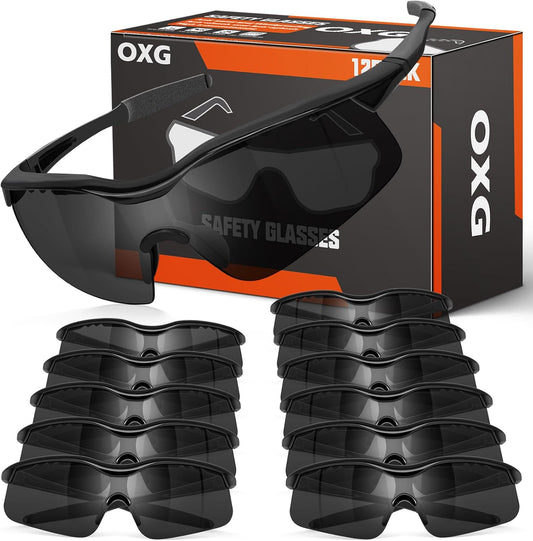 OXG 12 Pack Safety Glasses, ANSI Z87.1 Protective Eyewear for Men Women