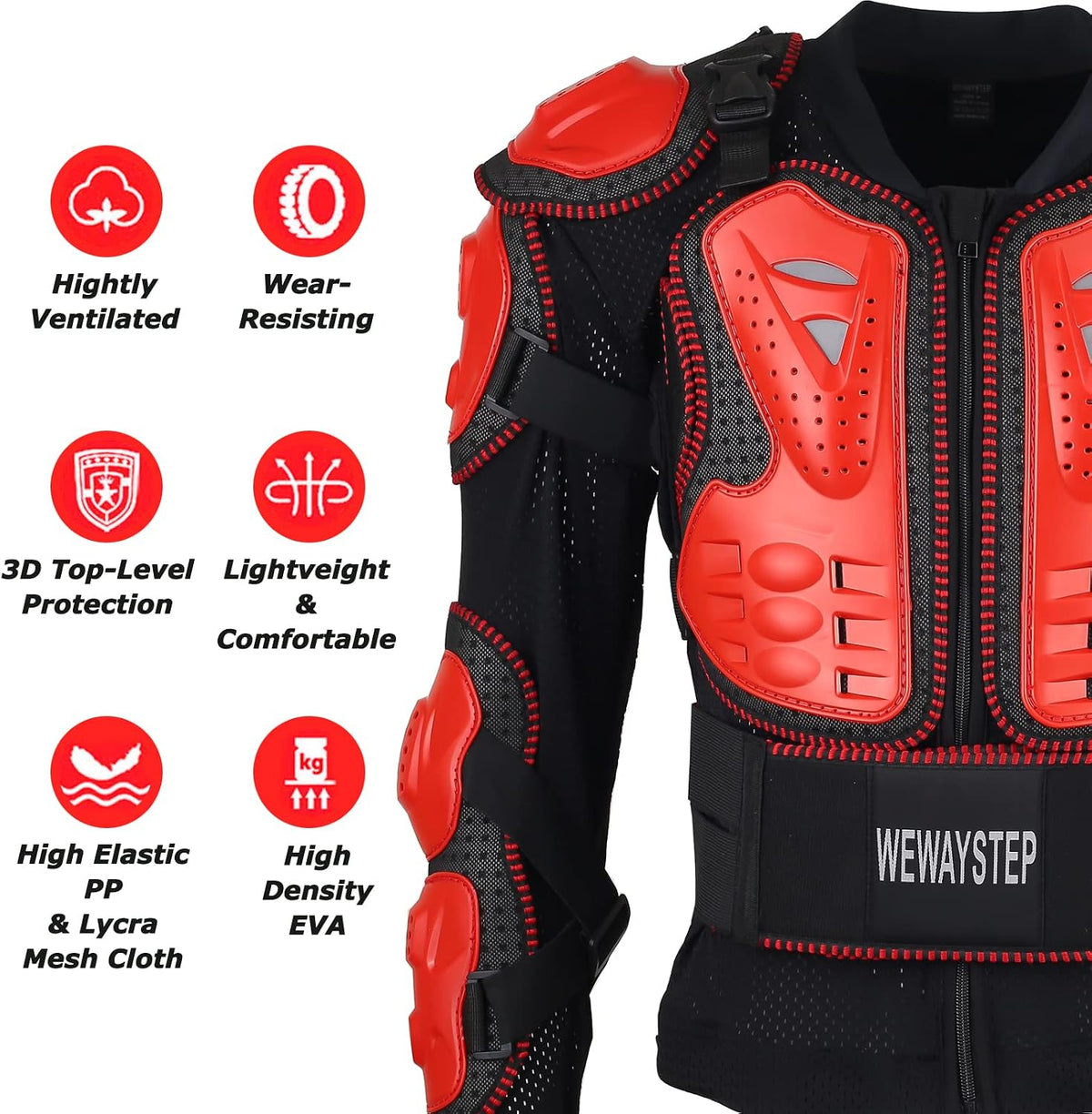Motorcycle Body Armor Jacket with Chest Spine Protection