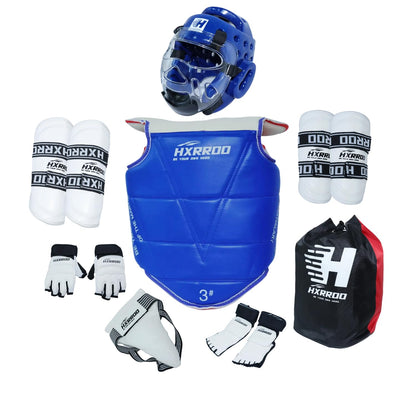Taekwondo Sparring Gear Set, Head Guard Chest Guard Shin Guard