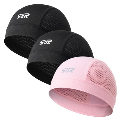 3-Pack Breathable Mesh Skull Cap Sweat Control Helmet Liner