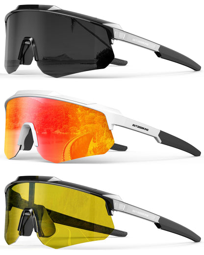 Polarized Sports Sunglasses for Men Women, UV400 One-Piece Lens Sport Shades for Baseball, Running, Cycling, Fishing