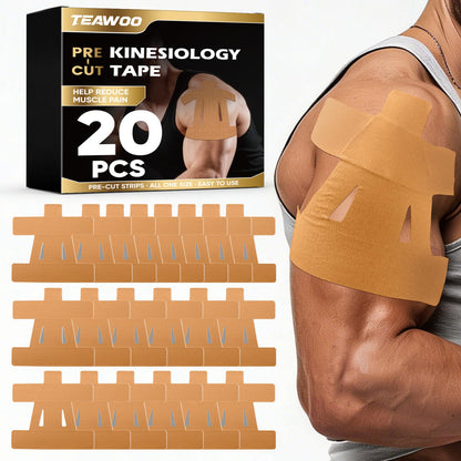 TEAWOO PreCut Kinesiology Tape for Shoulder (20 Pcs 3 Colors)