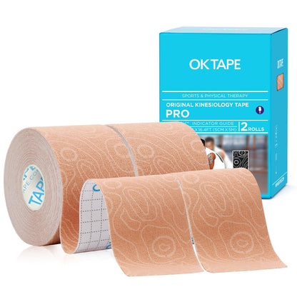 OK TAPE PRO Kinesiology Tape Uncut Roll Bulk, Elastic Physical Therapy Tape