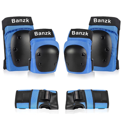 Adult Knee Pads Elbow Pads Wrist Guards for Adult Kids 6 in 1 Protective Gear Set for Skateboarding Biking Roller Skating Cycling Outdoor Sports