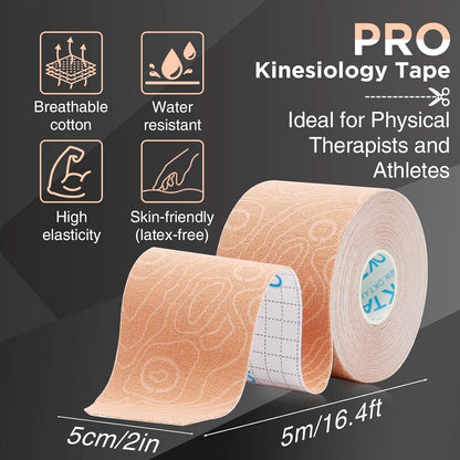OK TAPE PRO Kinesiology Tape Uncut Roll Bulk, Elastic Physical Therapy Tape