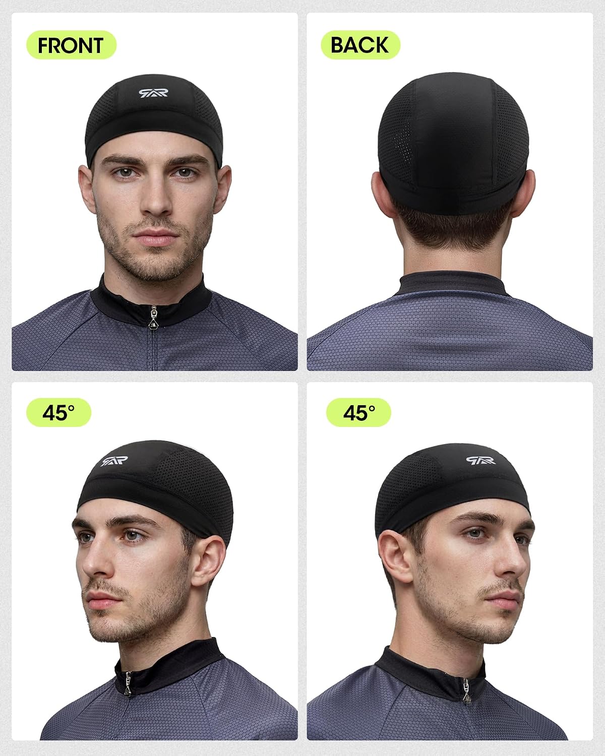3-Pack Breathable Mesh Skull Cap Sweat Control Helmet Liner