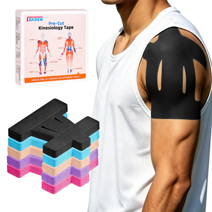 Precut Kinesiology Tape for Shoulder, 10 Pcs, Blue